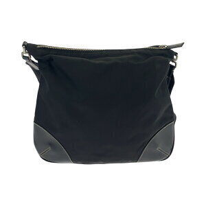 Prada Black Bag Logo Pochette Nylon Shoulder Plate Triangle Tessuto